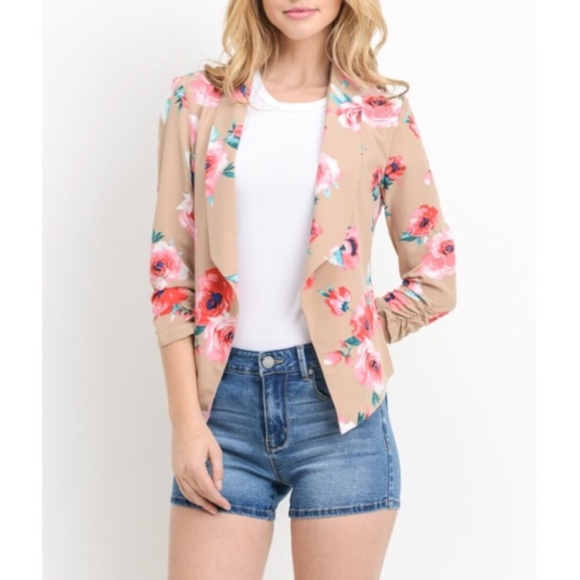 LAST: Large Floral Print Blazer - Picture 2 of 8